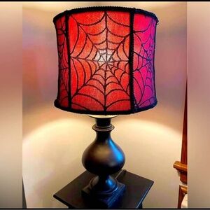 Spiderweb Red Lampshade
